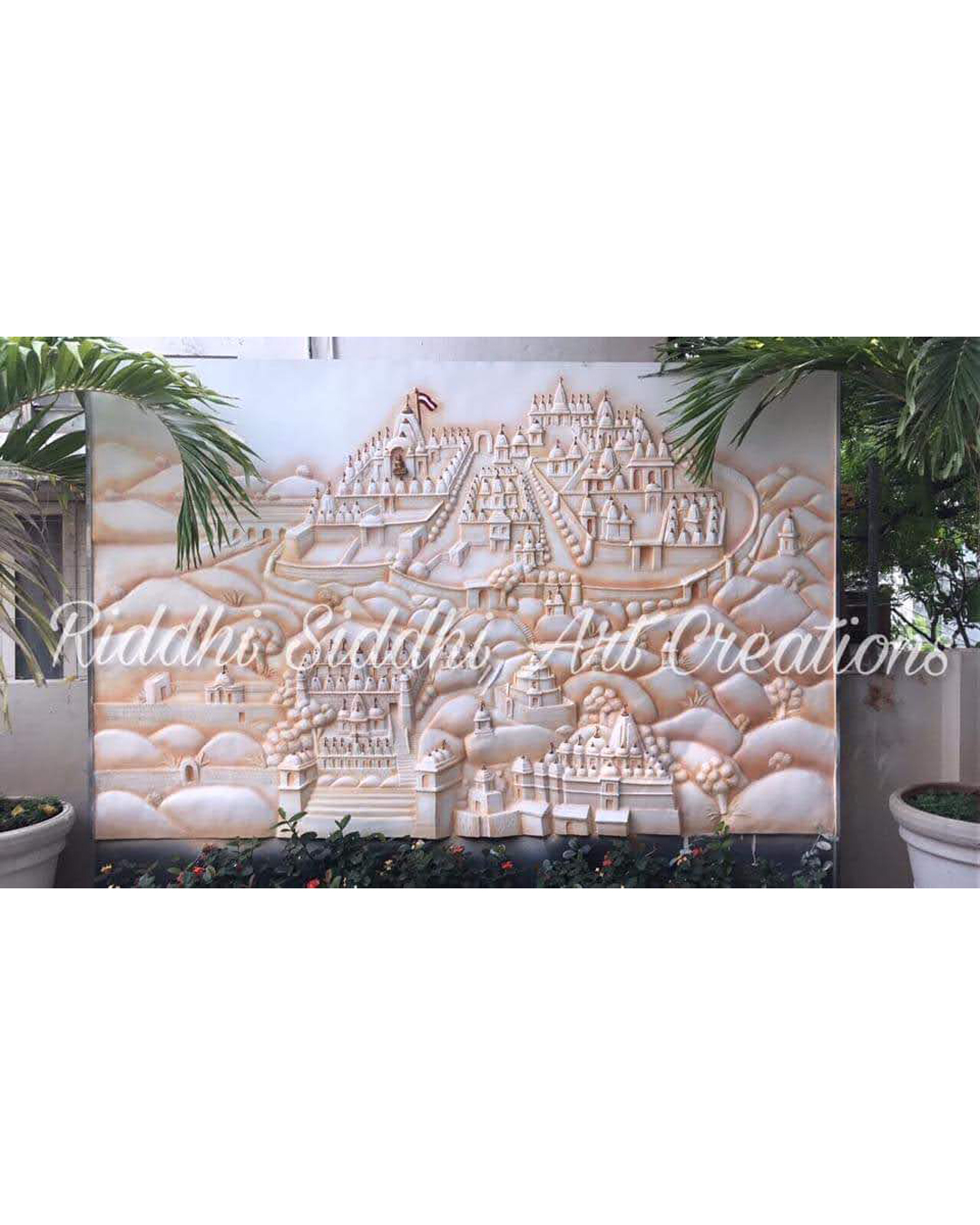 Riddhi Siddhi Art Creations - White Stone Jaina Temple Cluster Relief Mural